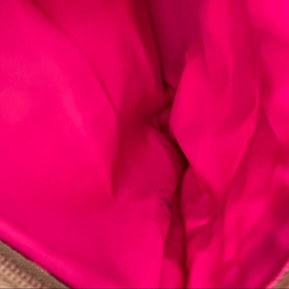 Vintage Dooney and Bourke canvas scribble letter pattern crossbody  pink lining - Picture 8 of 16